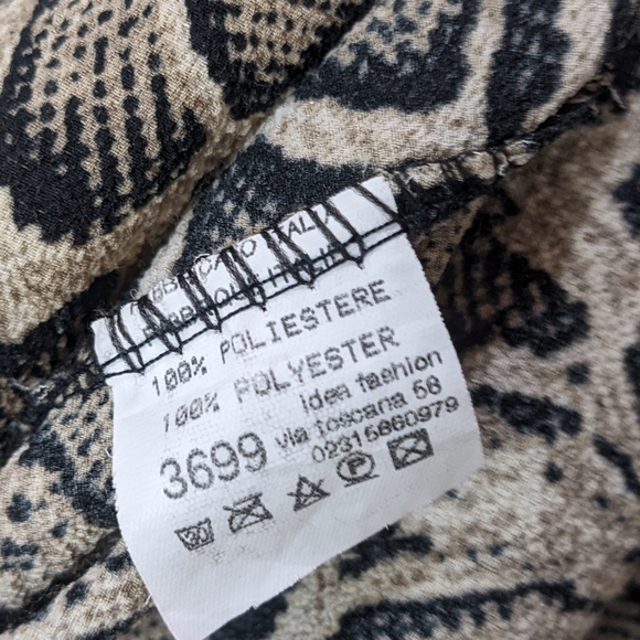 New Collection Made In Italy Snake Print Blouse Large/Extra Large - Picture 5 of 7
